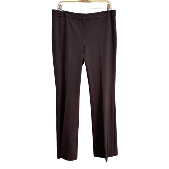 NWT TAHARI Straight Leg Front Pleat Dark Plum Trousers Size  10 Retail $228 - Picture 1 of 6